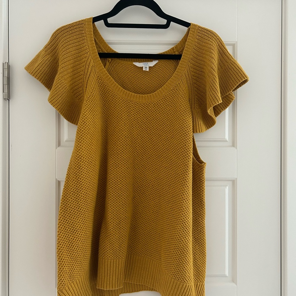 Time and Tru Golden Knit Sweater Shirt Plus Size XXL